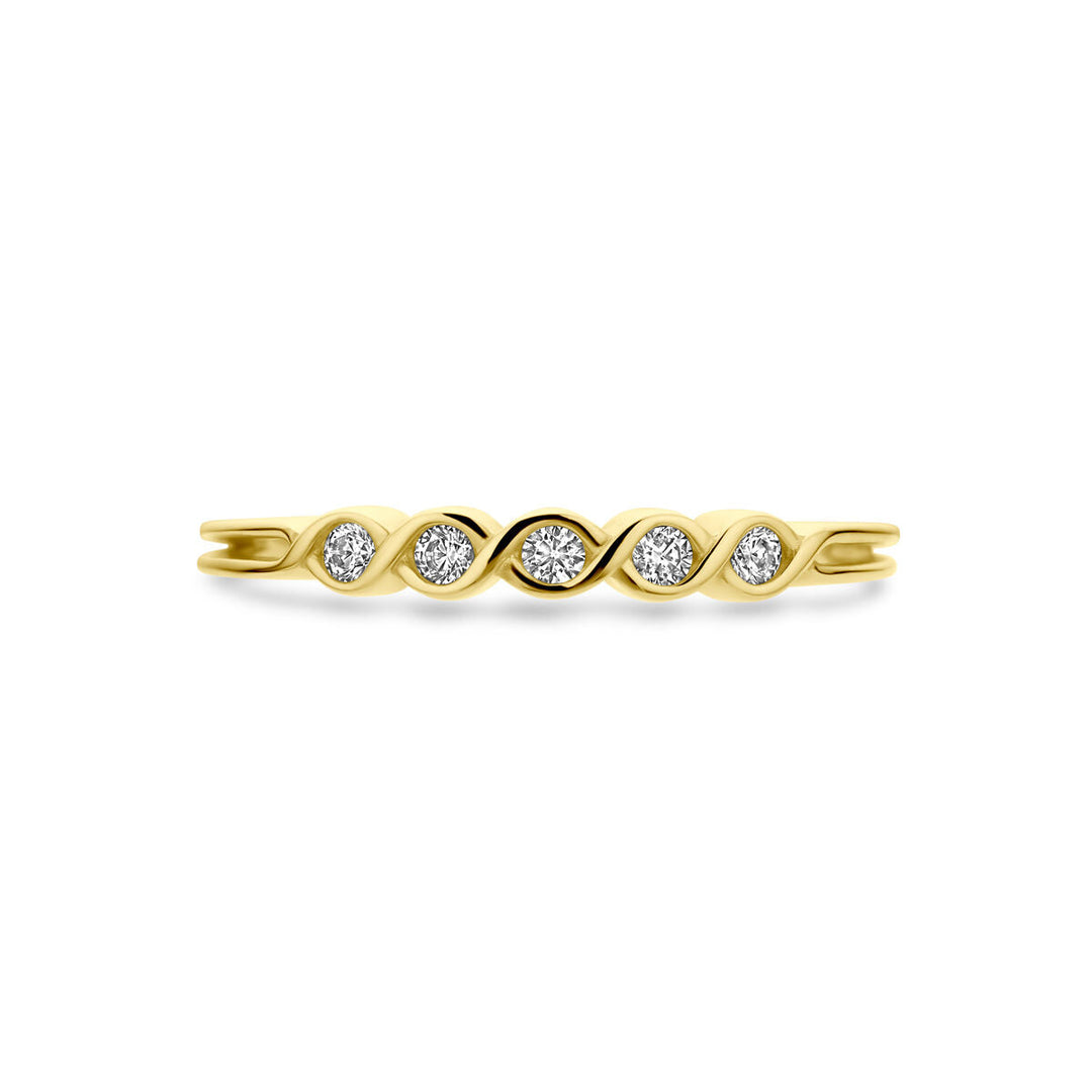 Geelgouden ring zirkonia 14K