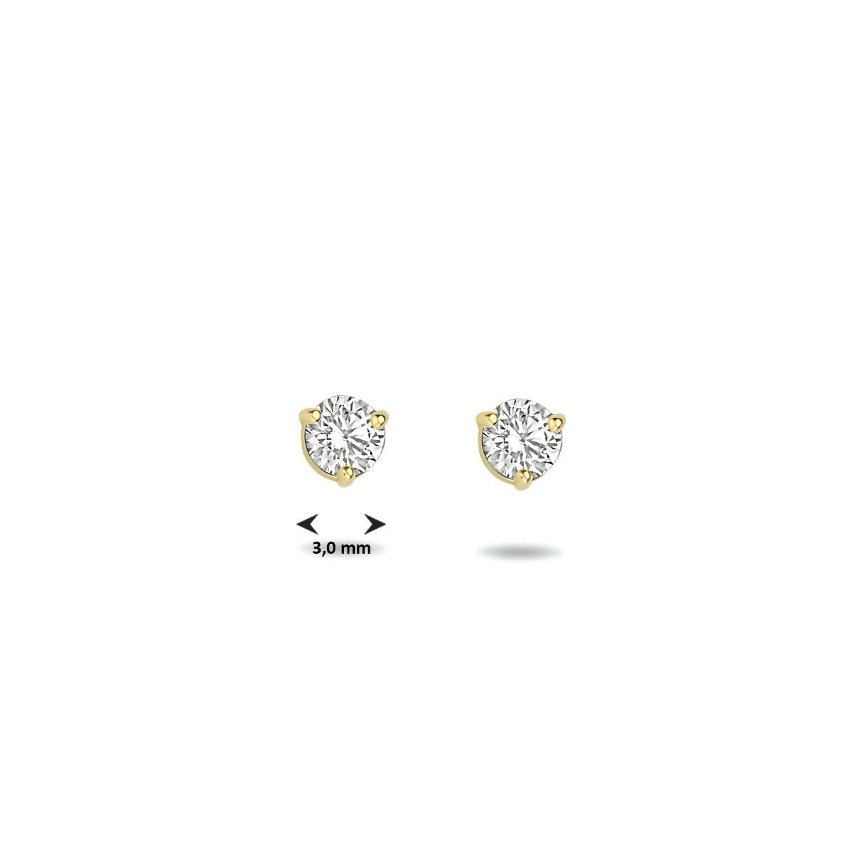 puces d'oreilles zircone 14K or jaune