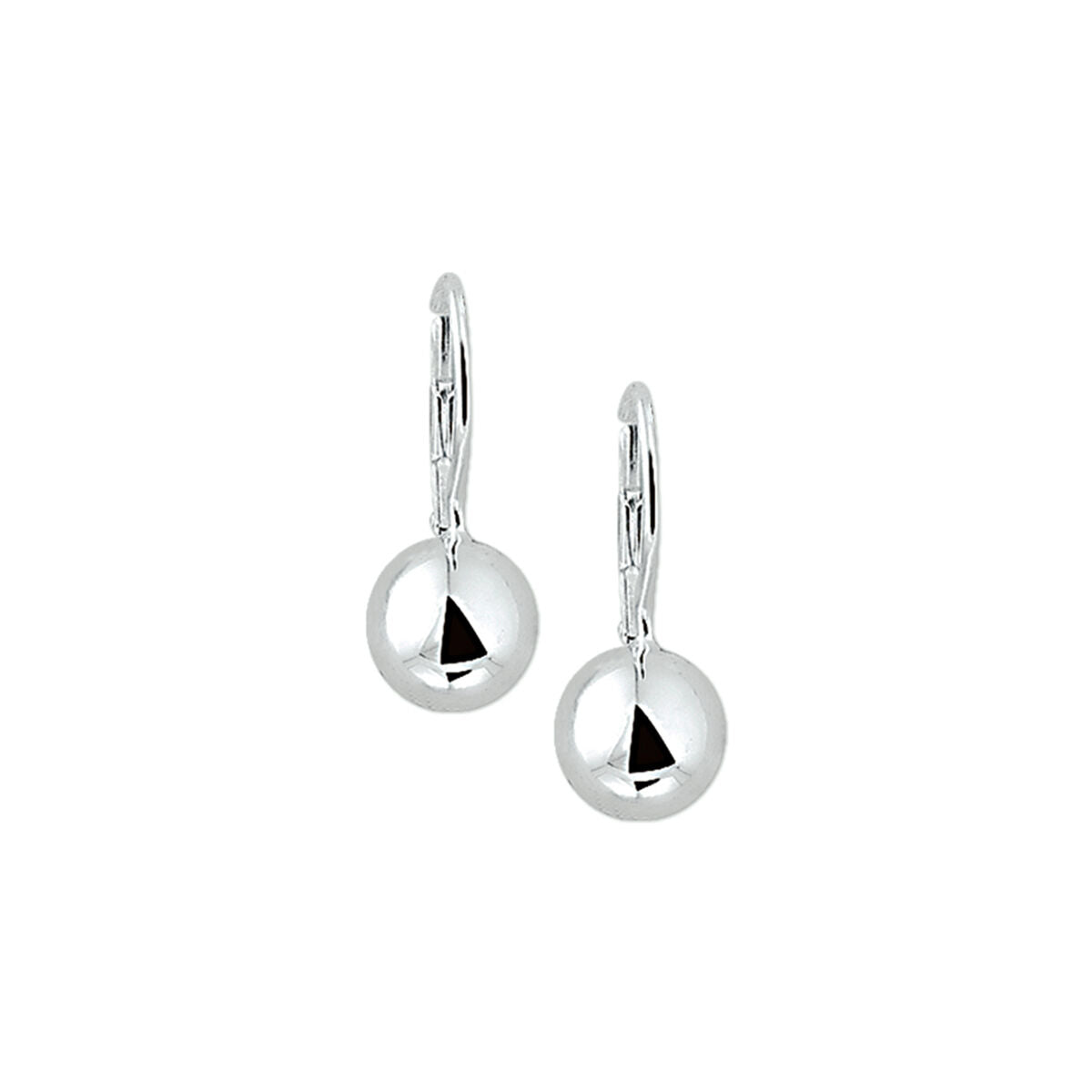 Boucles d'oreilles en argent rhodié avec des pendants en forme de boule.