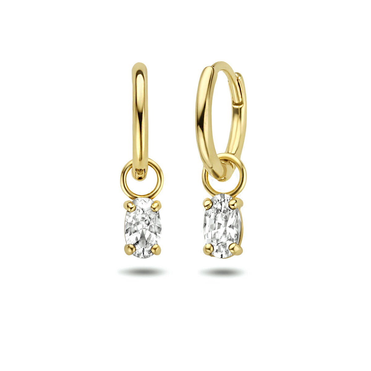 créoles zircone 14K or jaune