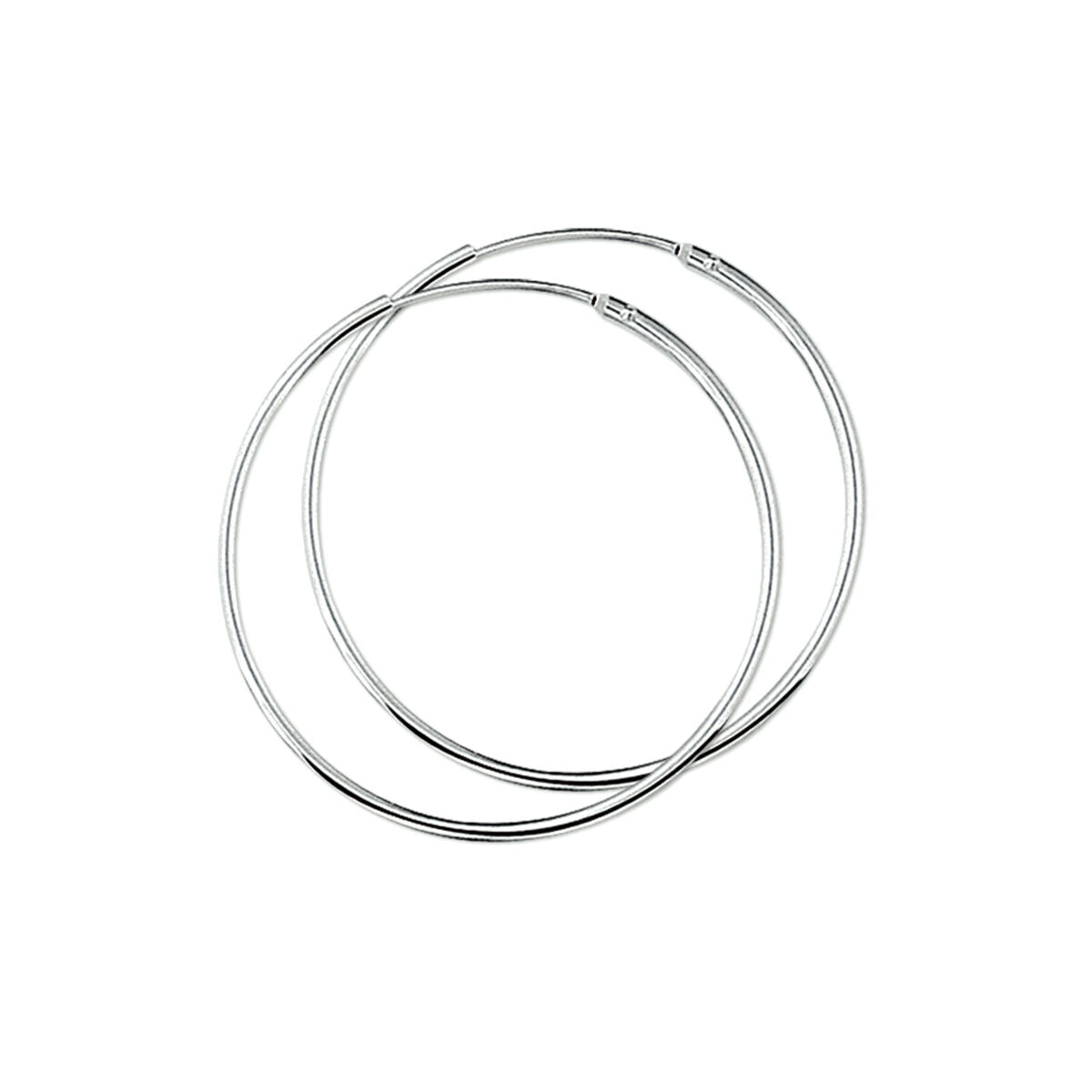 créoles 1,5 mm tube rond argent blanc