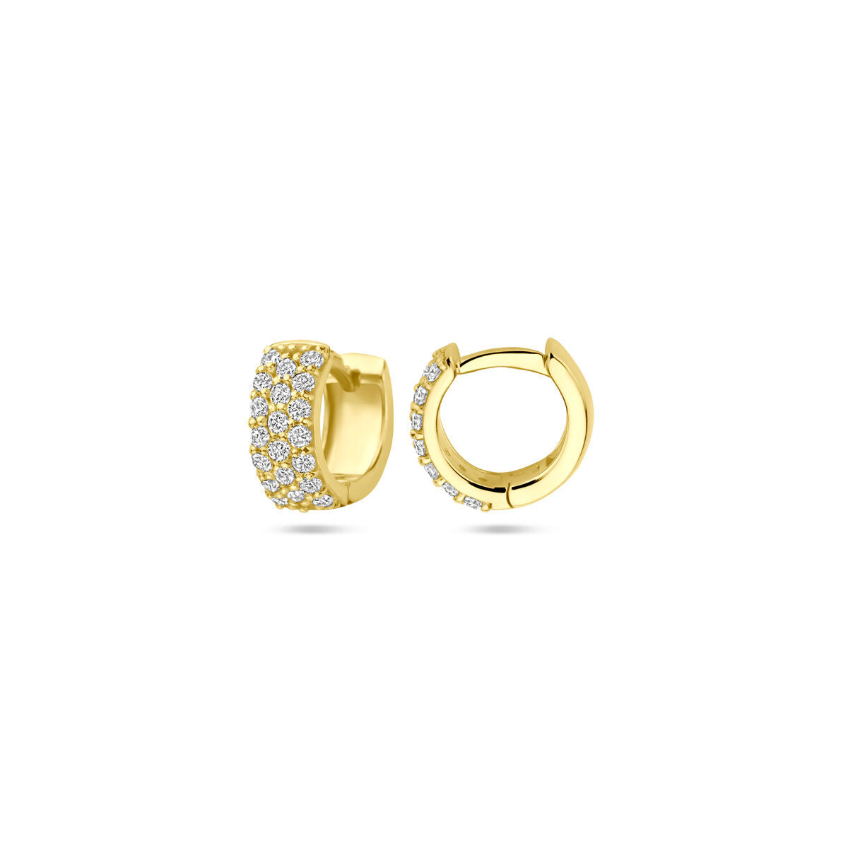 Créoles diamant 0.40ct (2x 0.20ct) h si 10 mm or jaune 14K