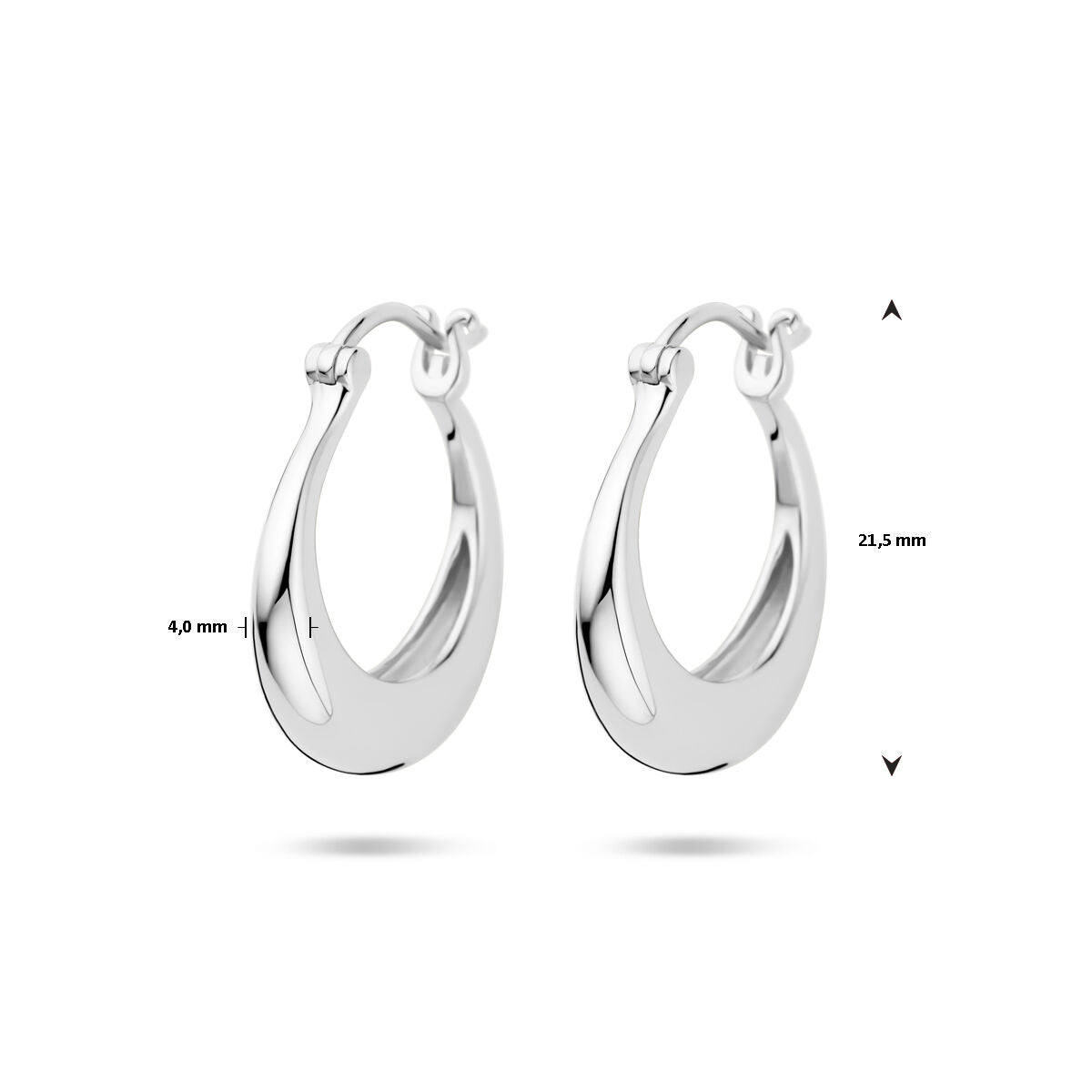 créoles tube rond 21,5 mm argent rhodié