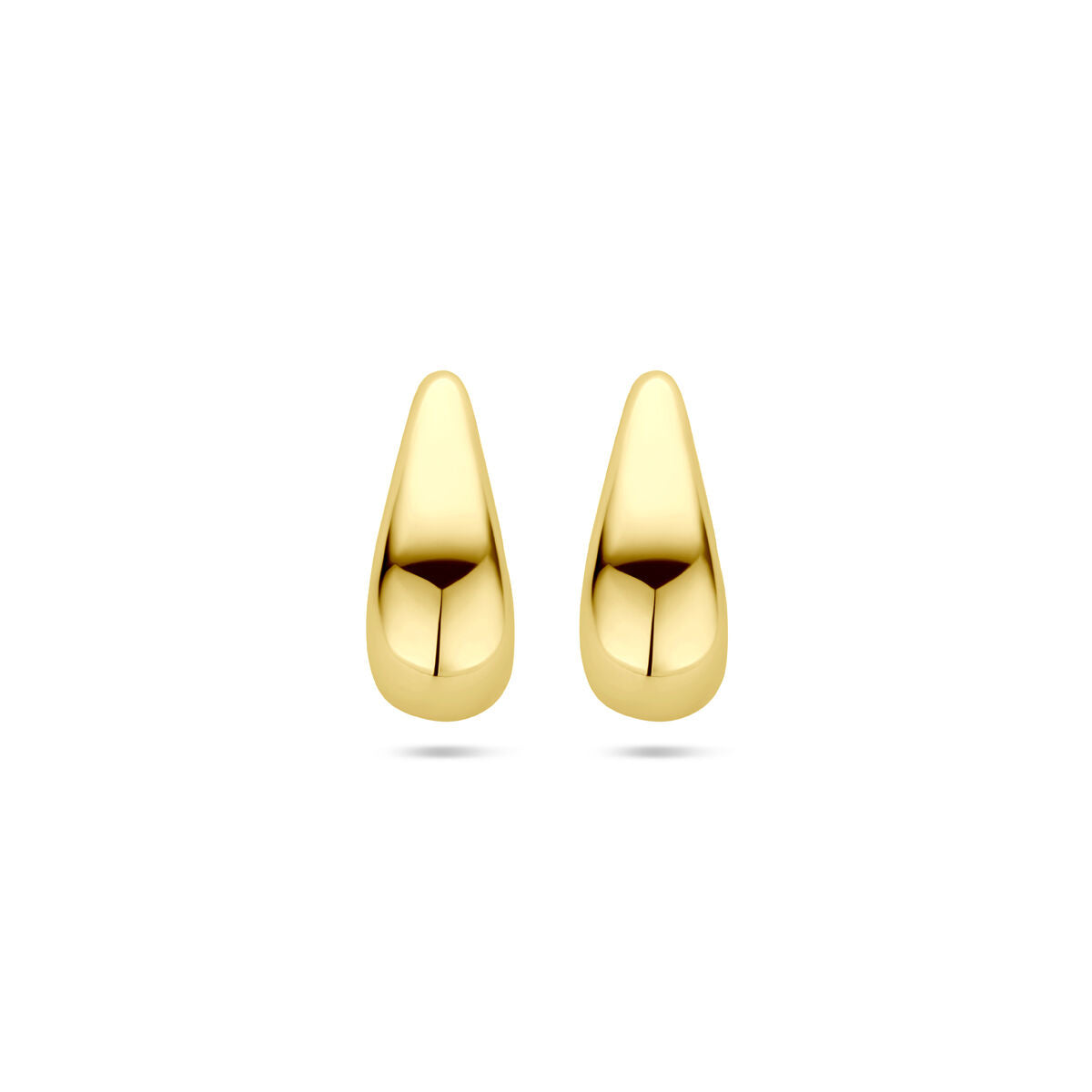 Boucles d'oreilles en forme de goutte en or jaune 14K, mesurant 15,5 mm.