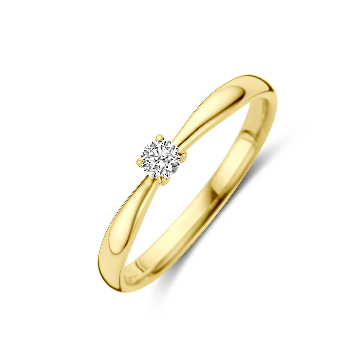 bague diamant 0.10ct h si or jaune 14K