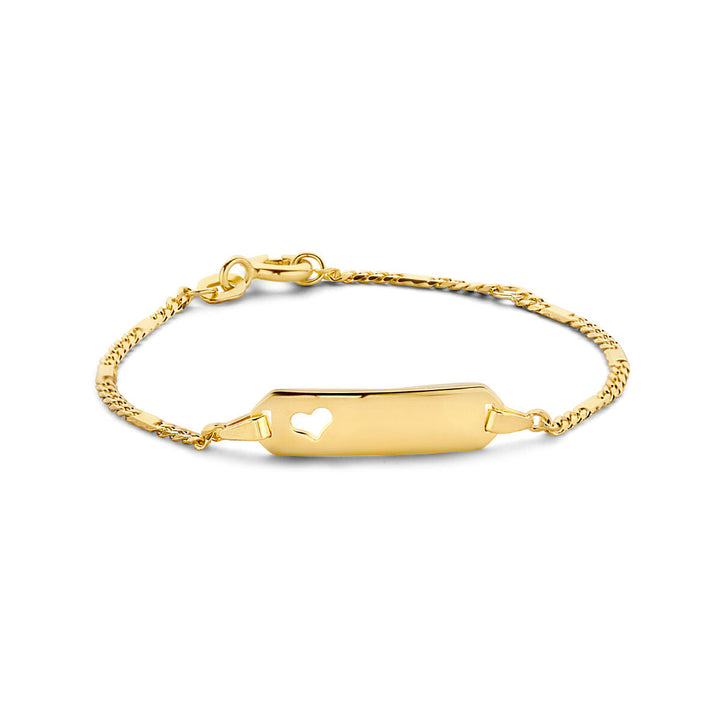 Baby armband goud hart plaat 5,5 mm 14K