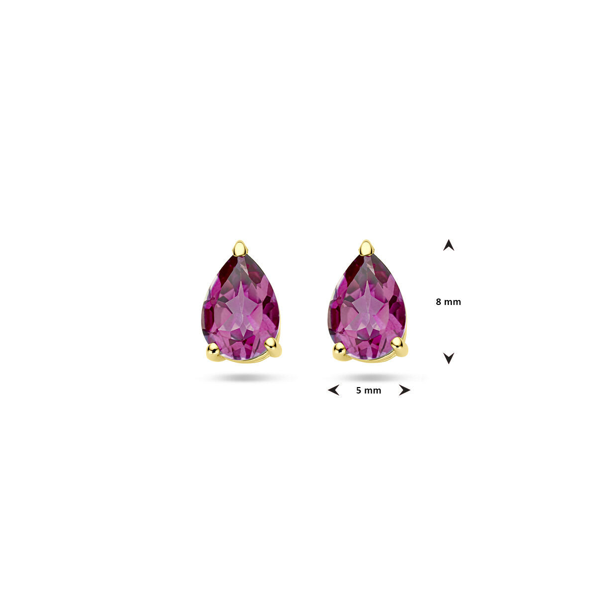 puces d'oreilles topaze rose 14K or jaune