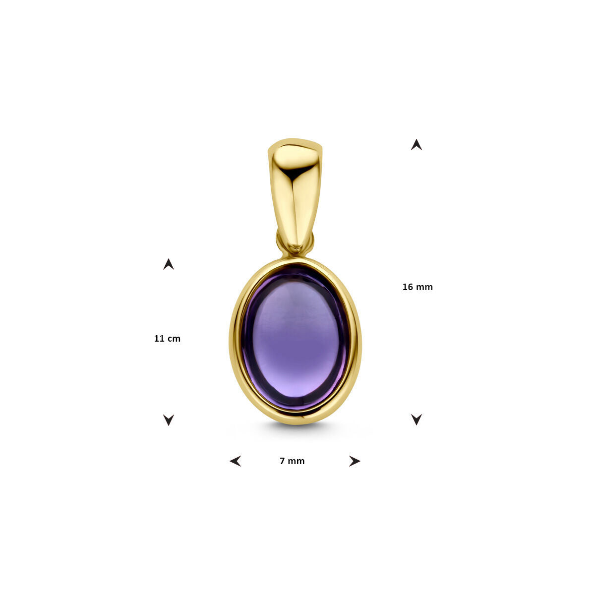pendentif améthyste or jaune 14K