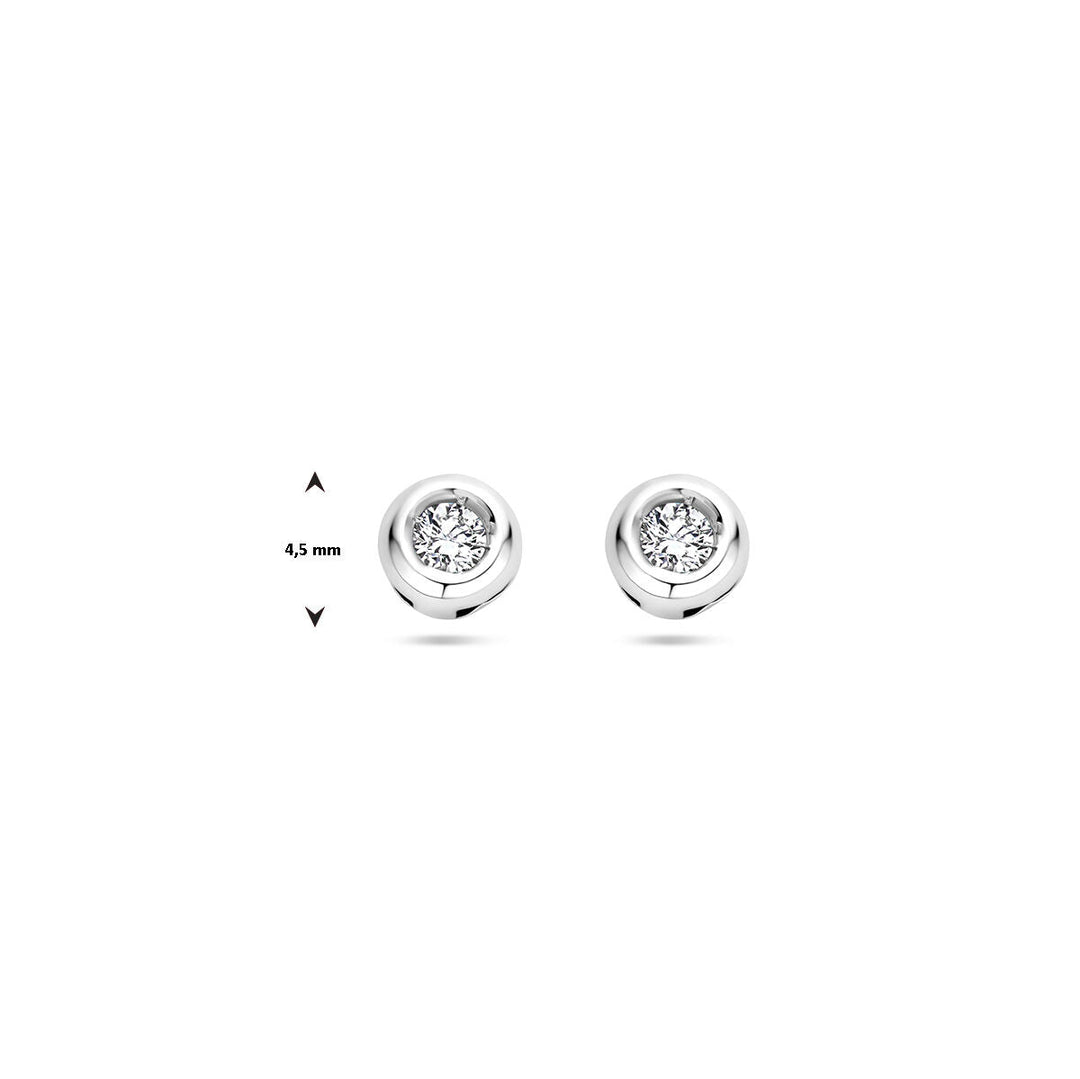 oorknoppen diamant 0.10 ct (2x 0.05ct) h si 14K witgoud