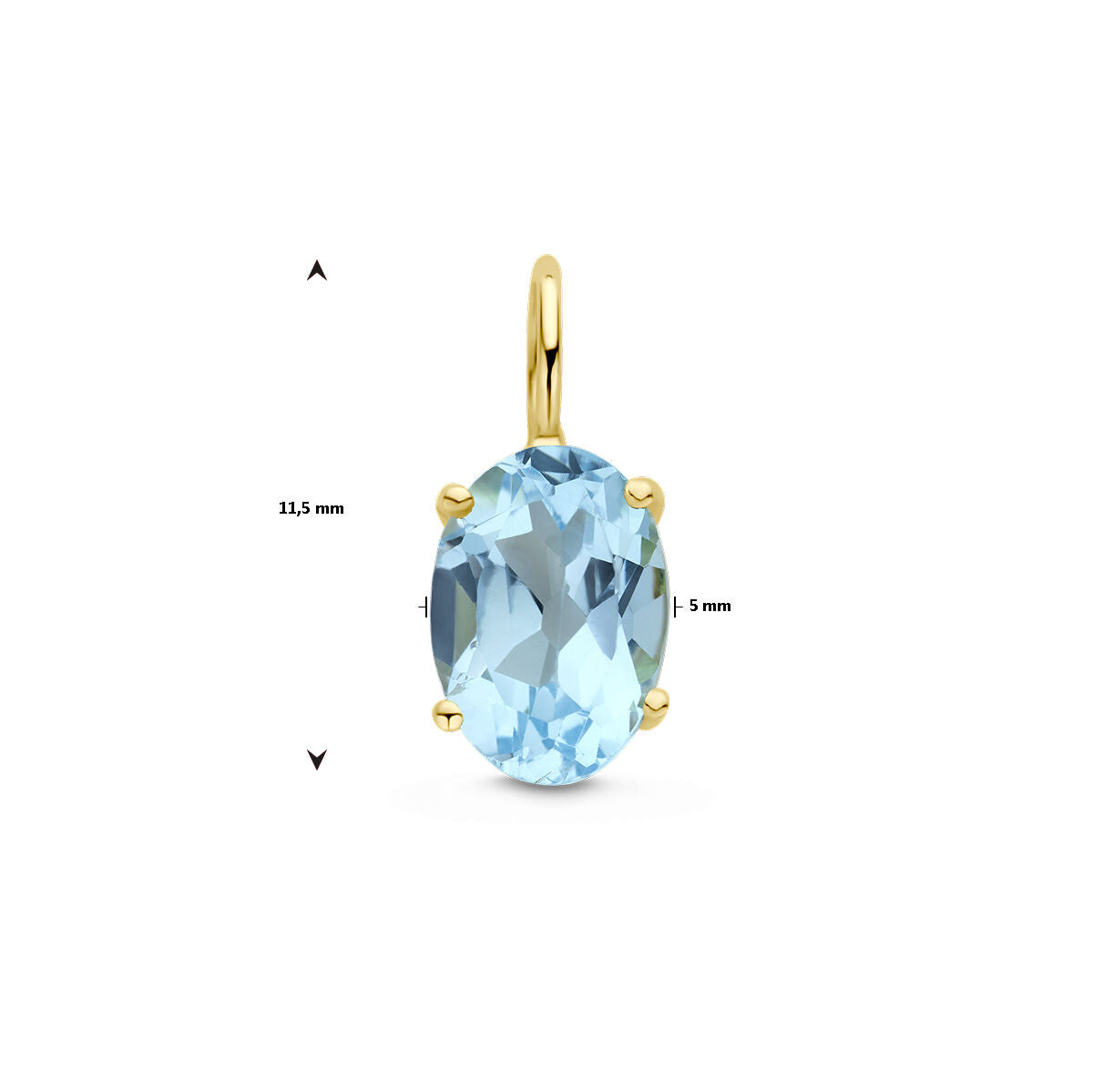pendentif topaze bleue 14K or jaune
