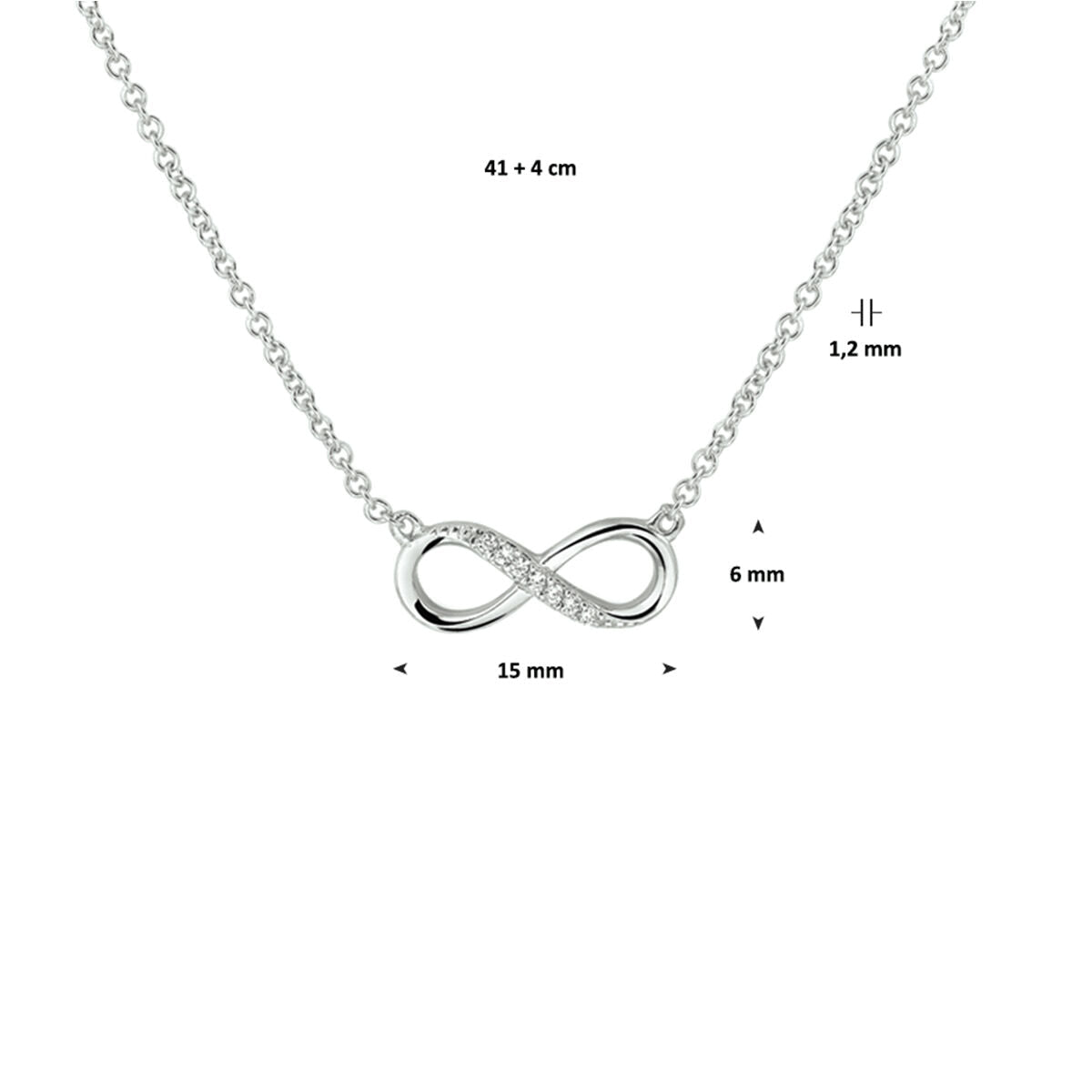 Collier argent pour femme infini zircone rhodié