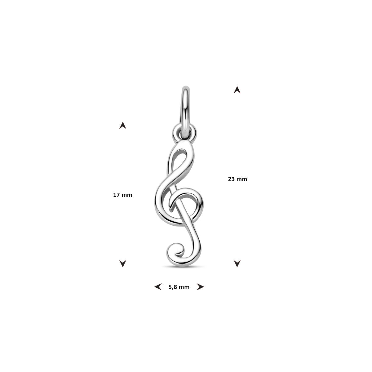 pendentif note de musique argent rhodié
