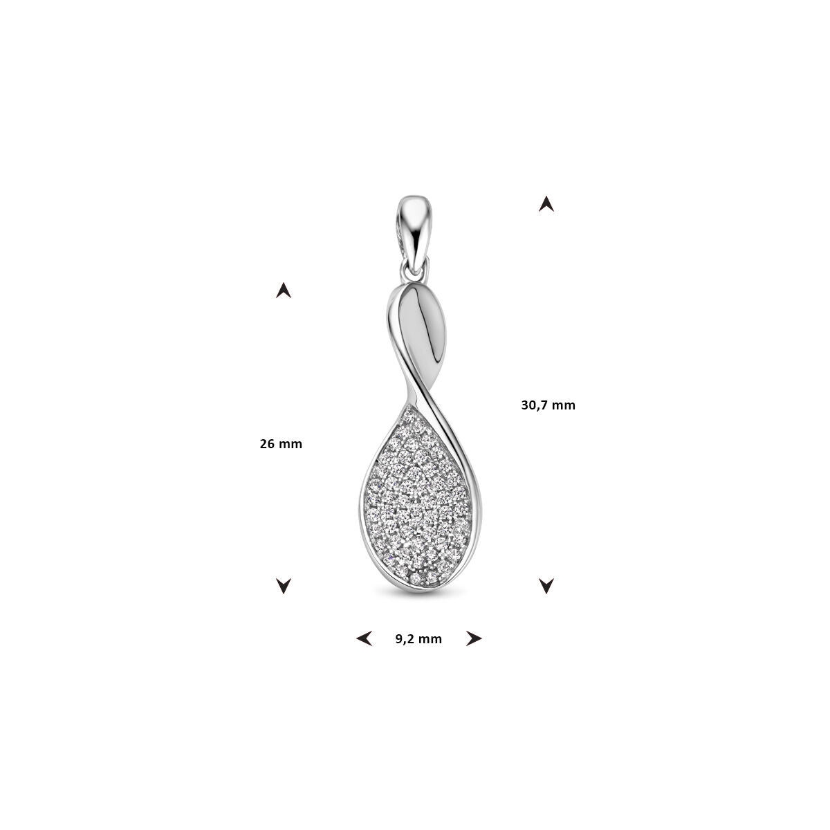 pendentif zircone argent rhodié