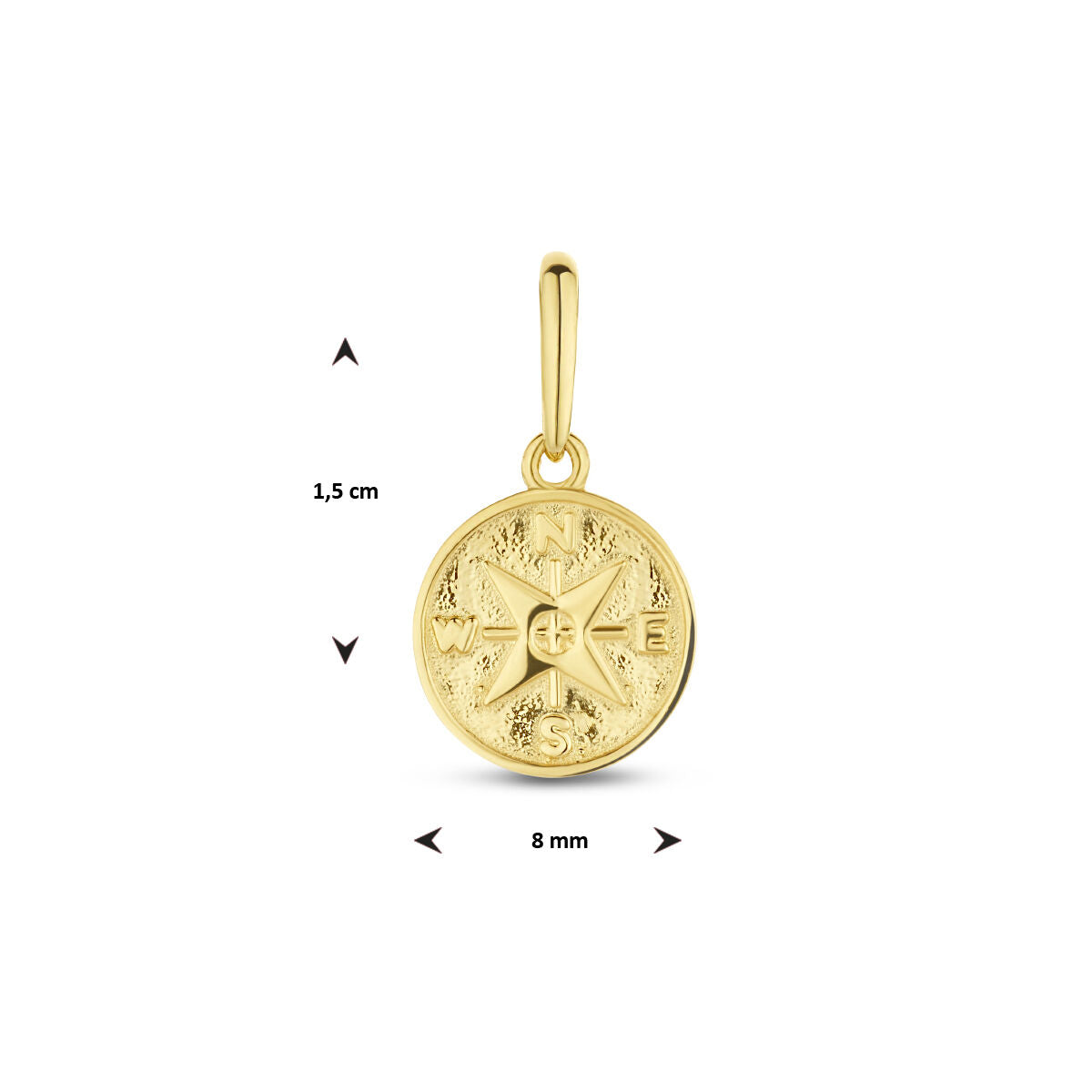 pendentif compas or jaune 14K