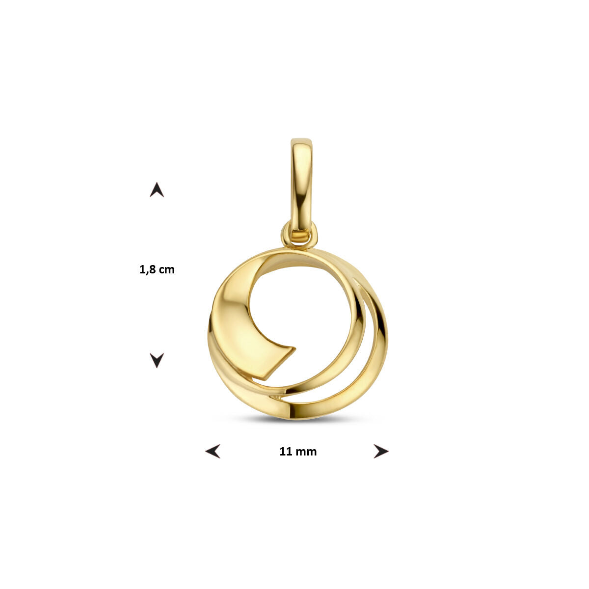 pendentif rond 14K or jaune