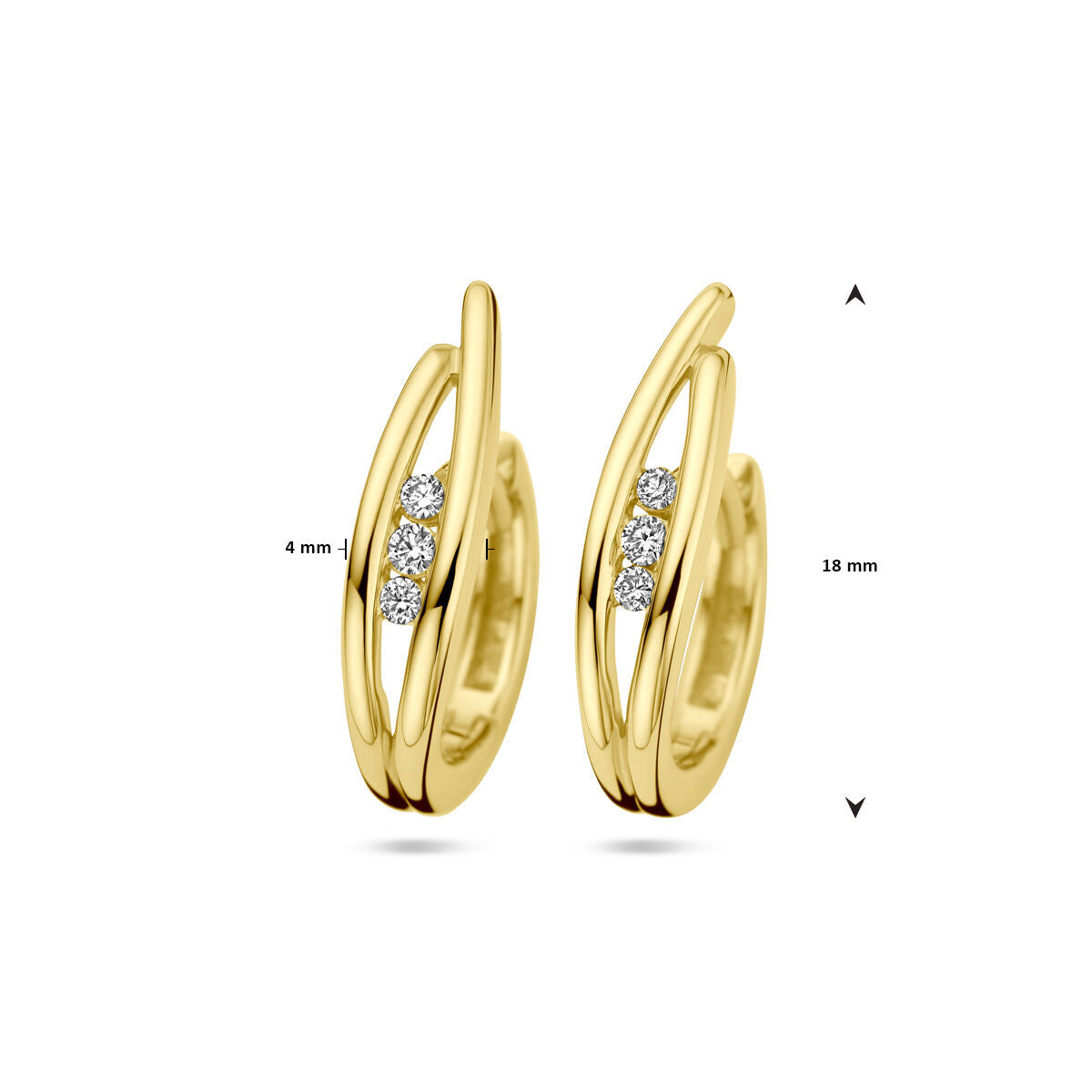 créoles diamant 0.10ct (2x 0.05ct) h si or jaune 14K
