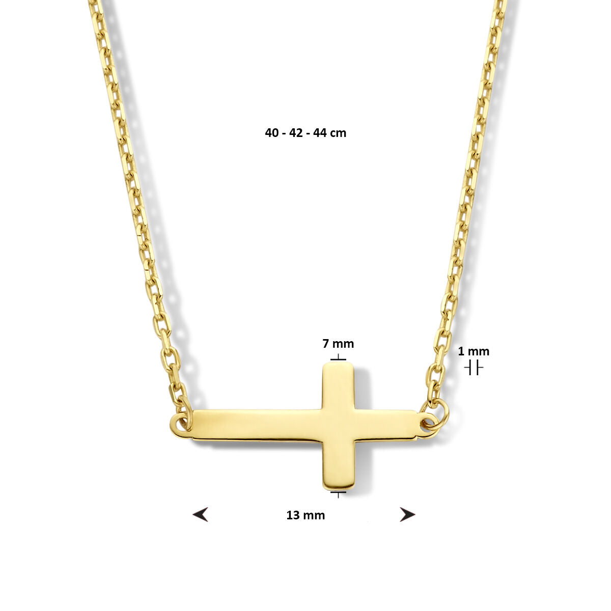 Collier en or pour femme croix 14K