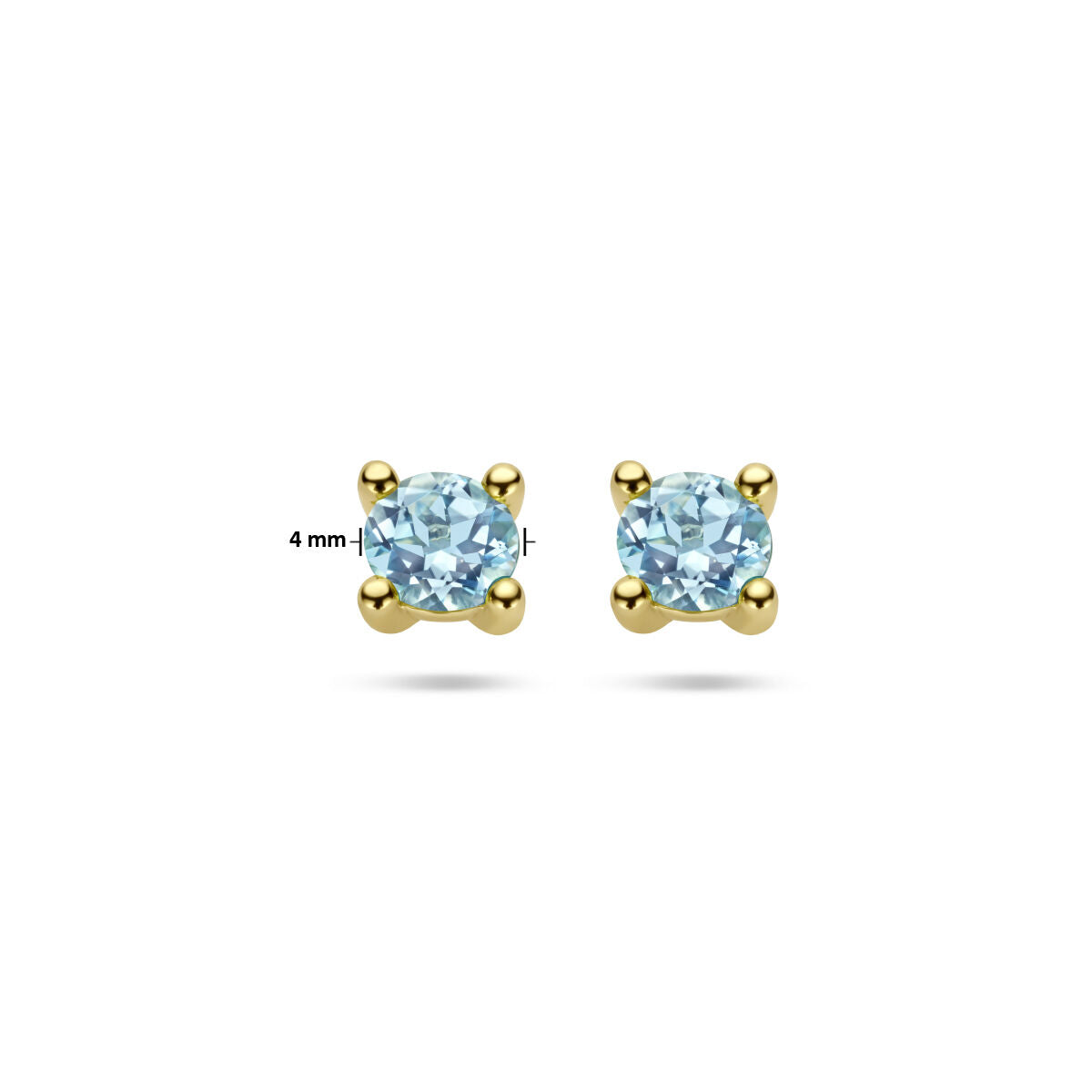 puces d'oreilles topaze bleue 14K or jaune