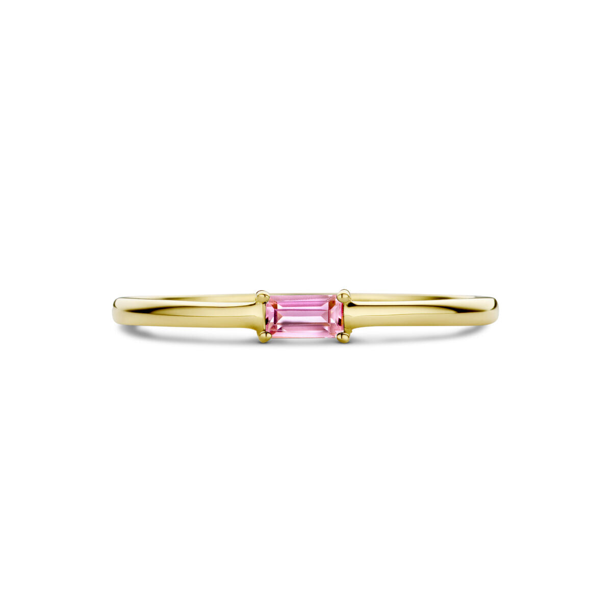 bague avec pierre de naissance tourmaline octobre or jaune 14K