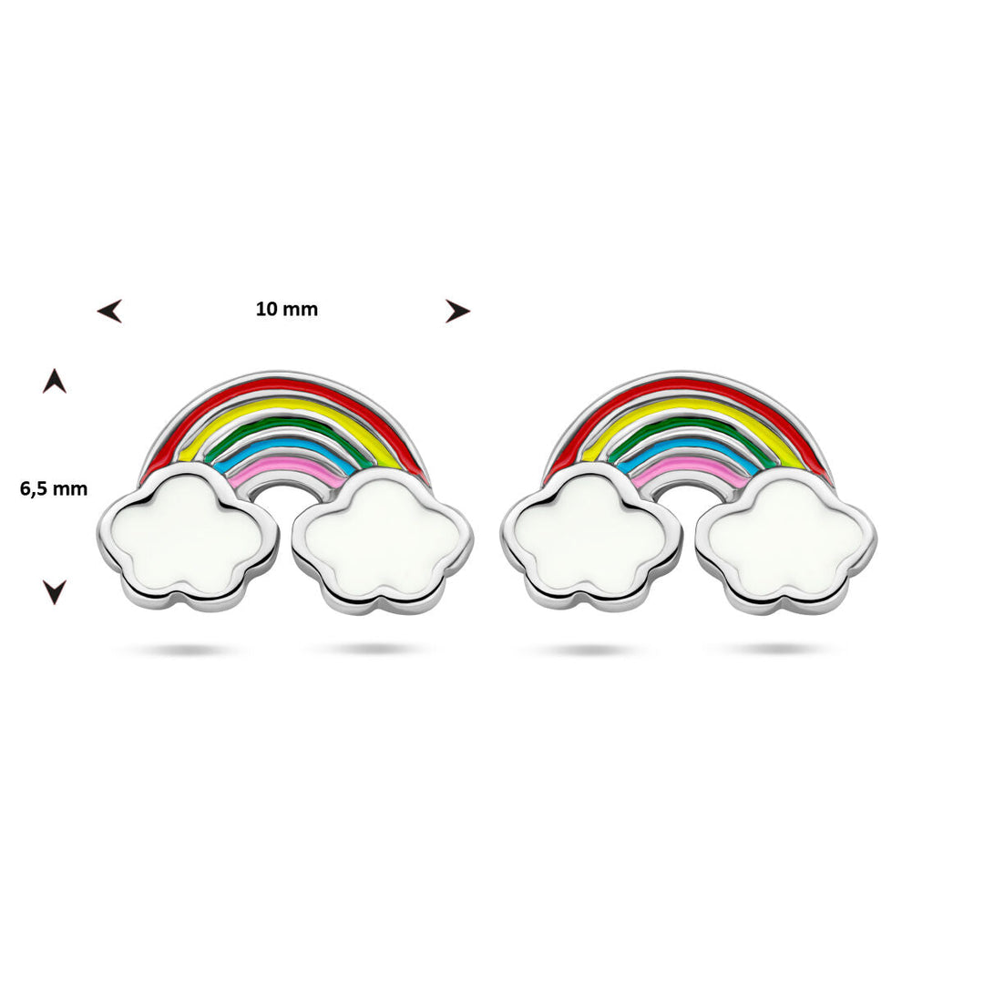 oorknoppen regenboog zilver gerhodineerd