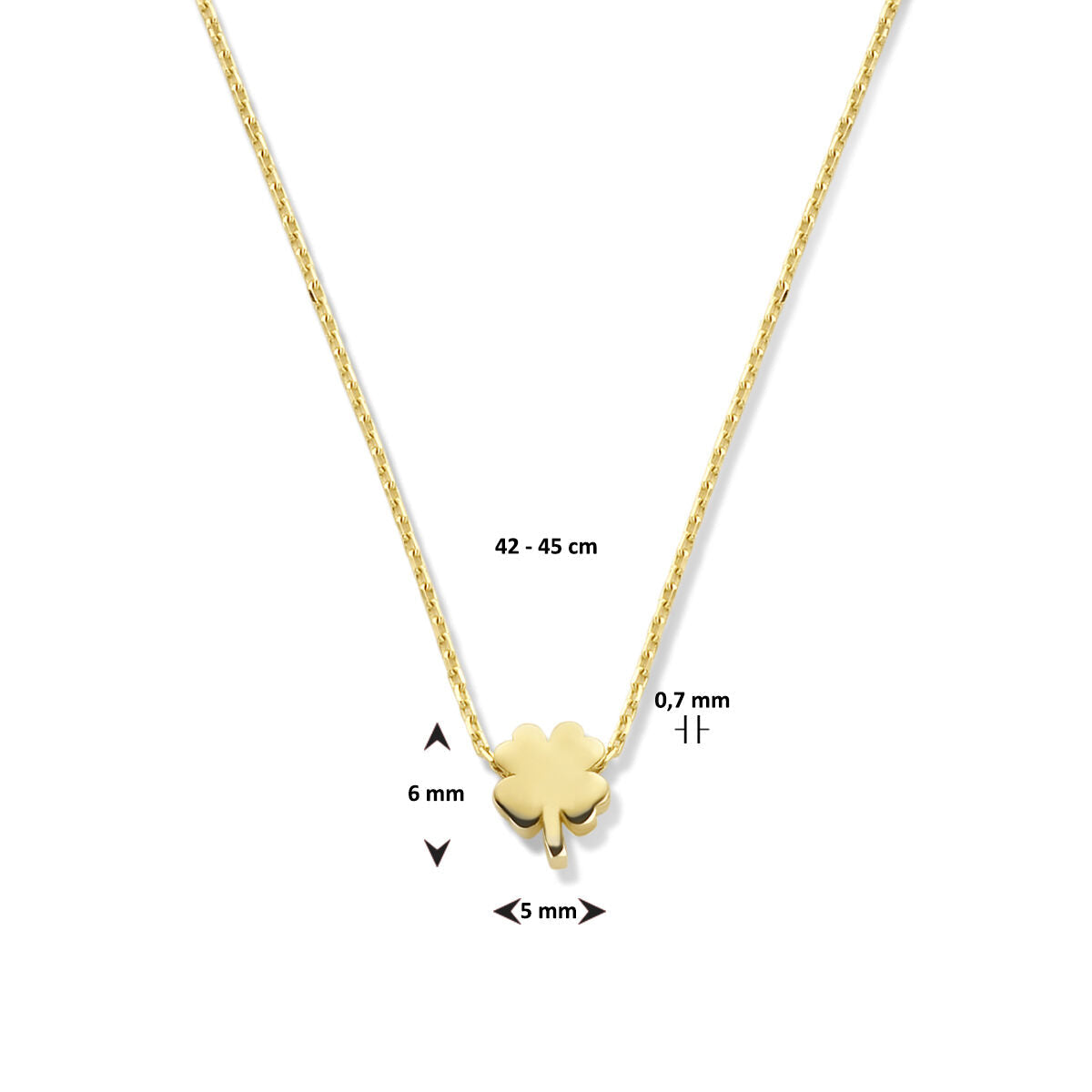 Collier en or pour femme trèfle 14K