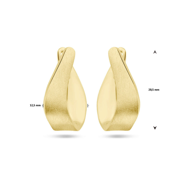 klapoorringen poli/mat 14K geelgoud