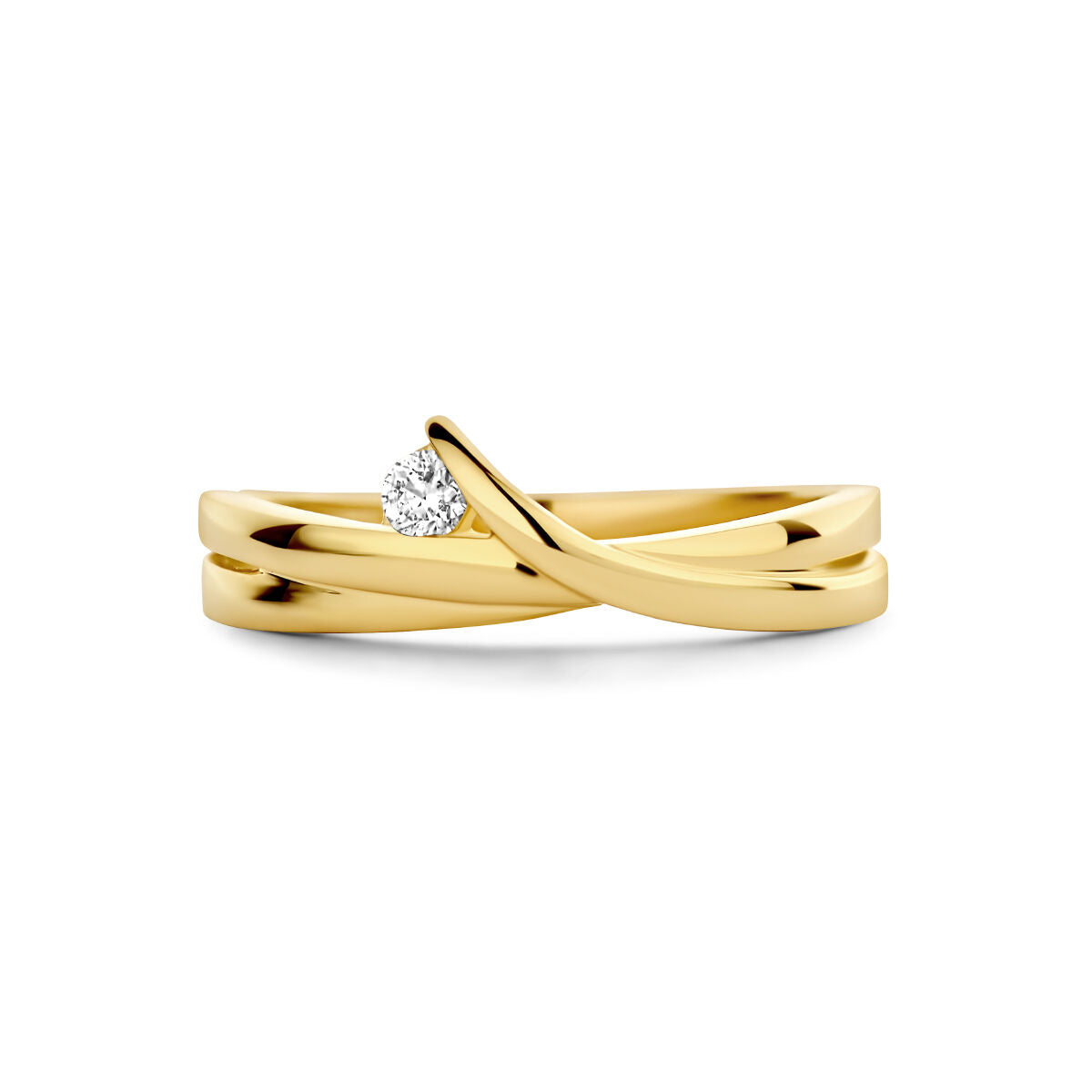 bague diamant 0.06ct h si or jaune 14K