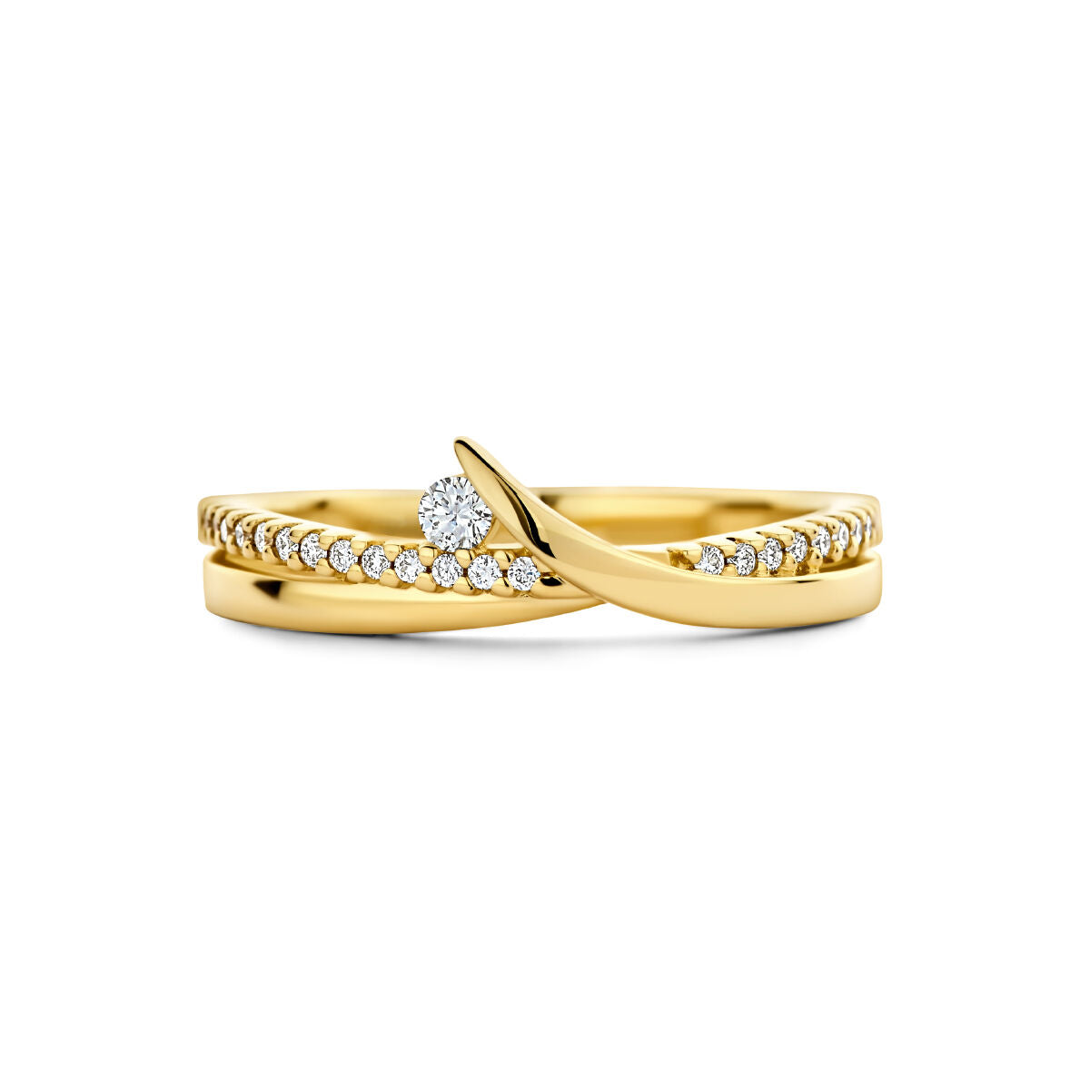 bague diamant 0.13ct h si or jaune 14K