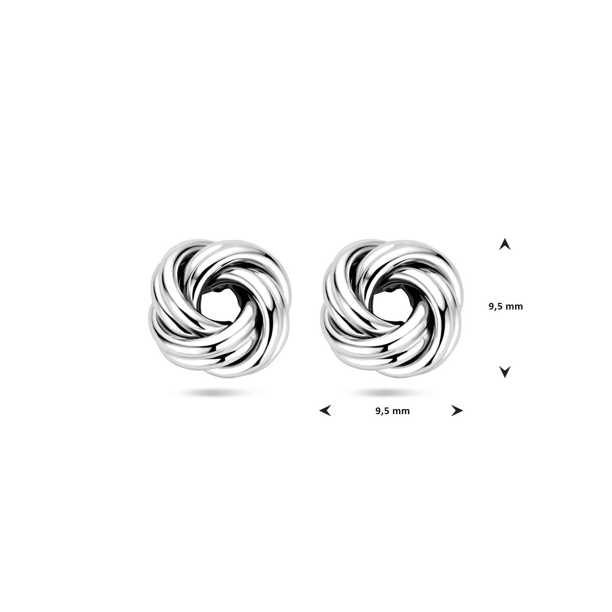 puces d'oreilles nœud argent rhodié