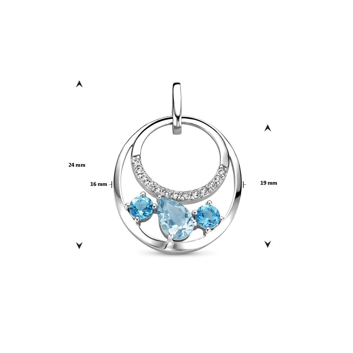 pendentif topaze argent rhodié