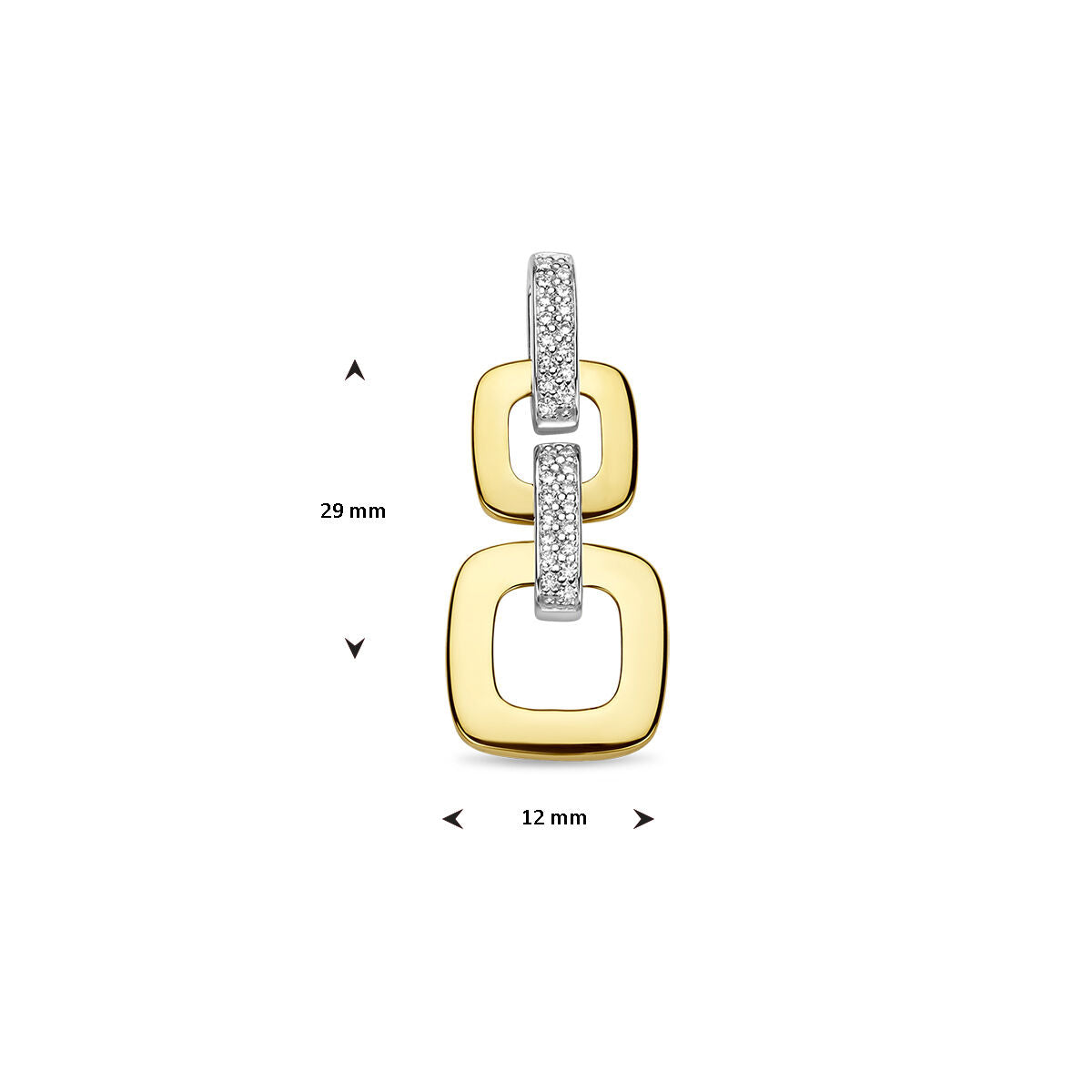 pendentif maille diamant 0.13ct h si or bicolore jaune/blanc