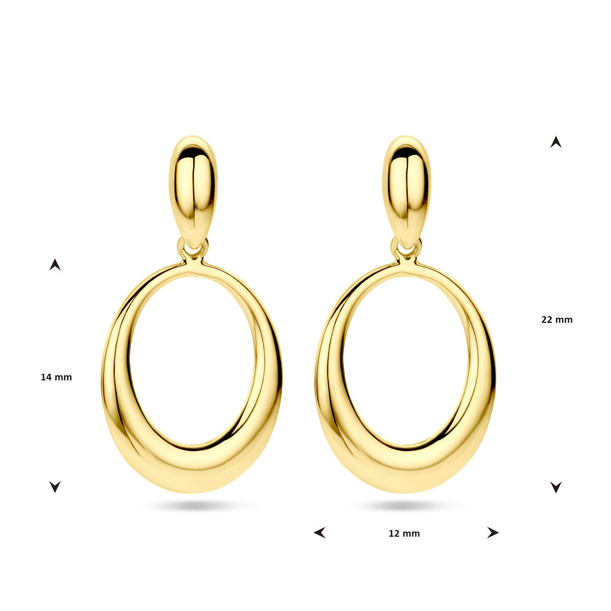 Point Zero oorhangers 14K geelgoud