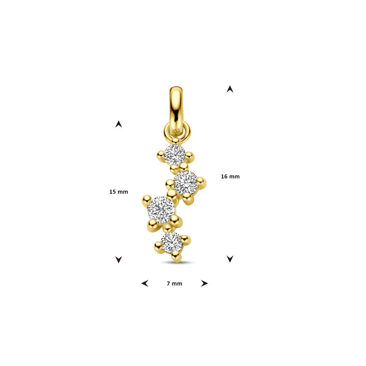 pendentif zircone 14K or jaune