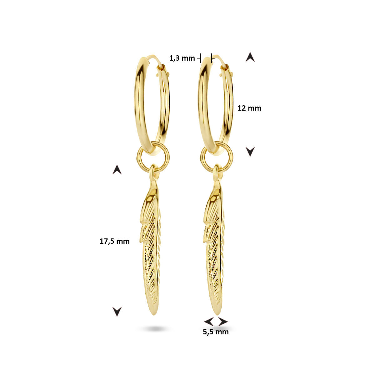 créoles ressort or jaune 14K