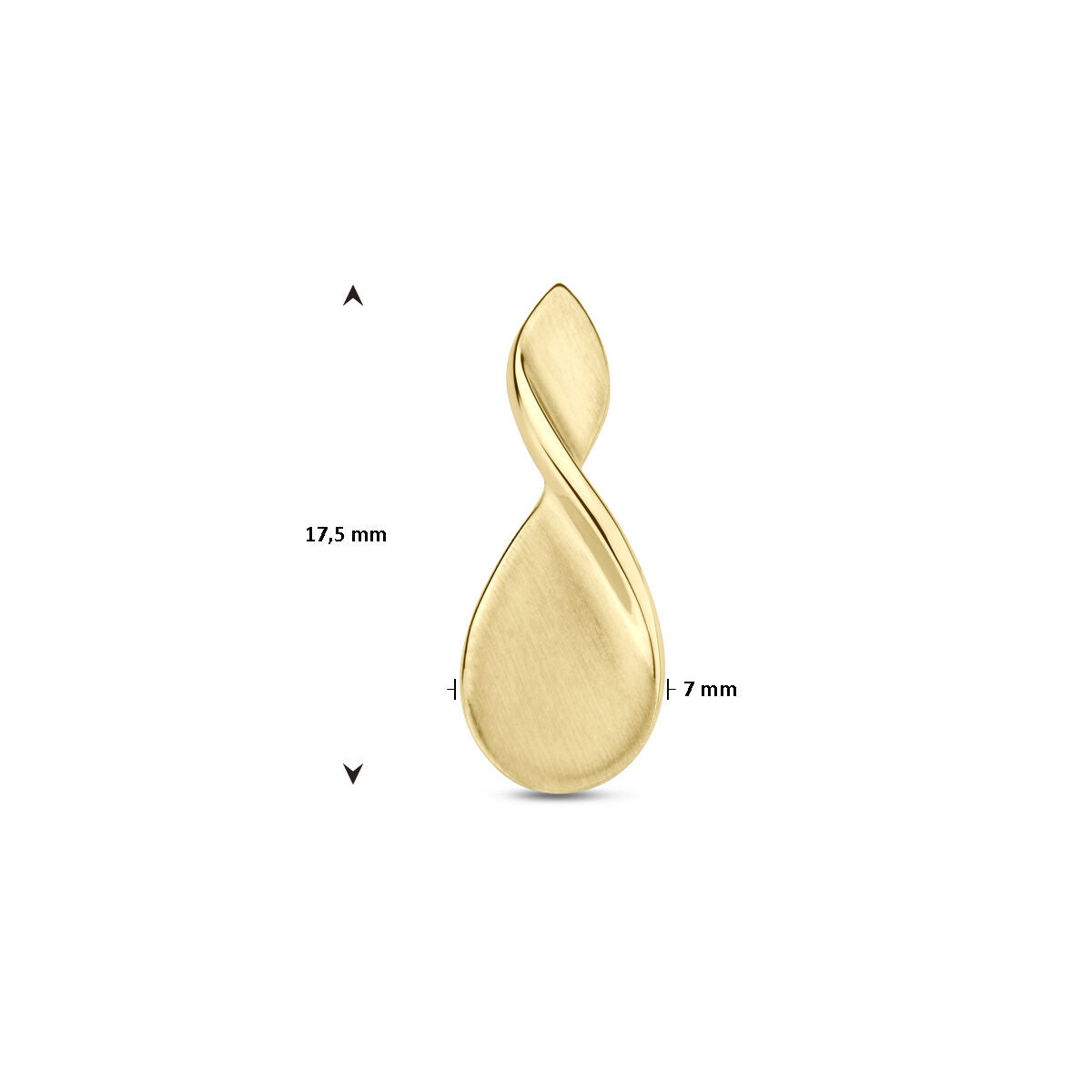 pendentif poli/mat en or jaune 14K