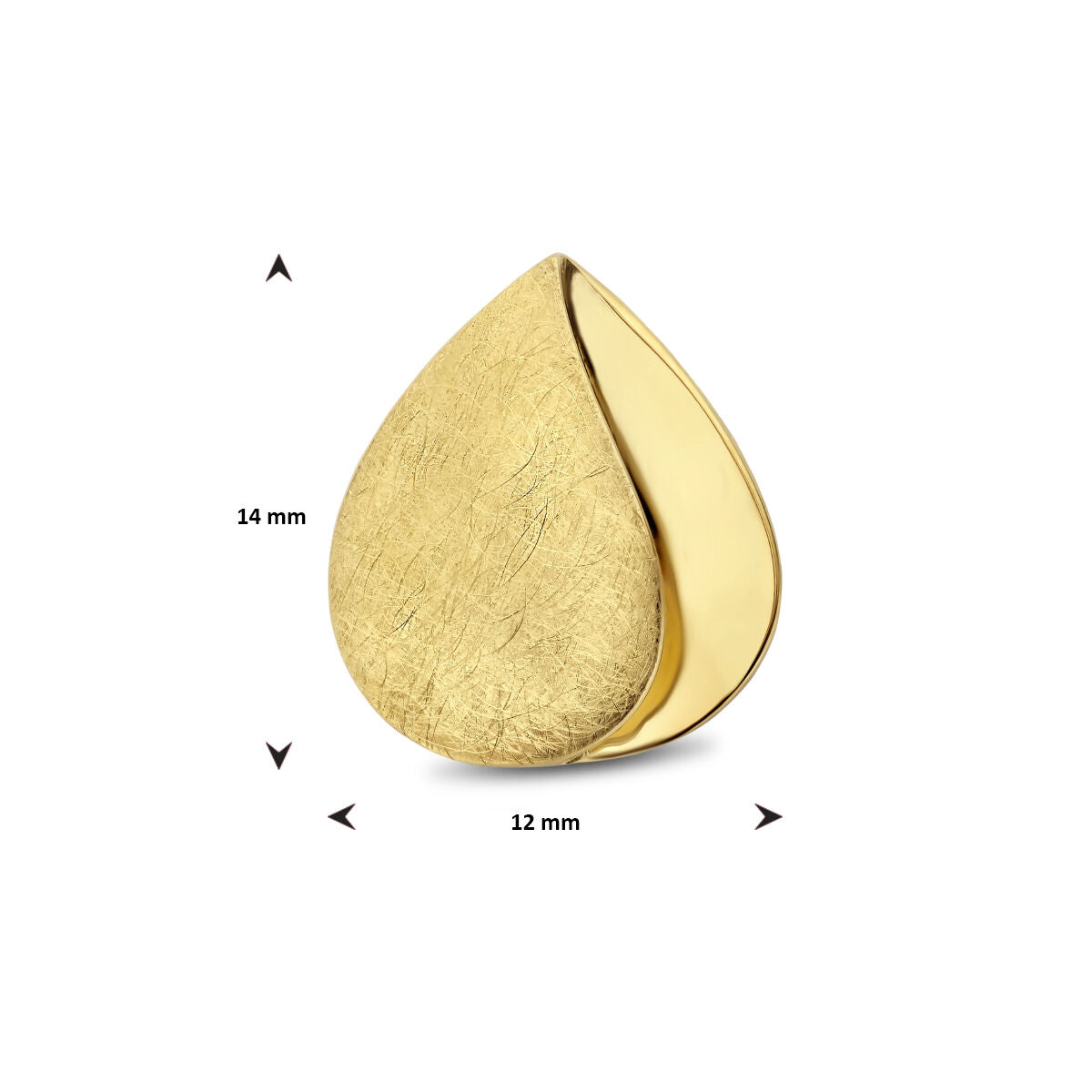 pendentif poli/mat or jaune 14K