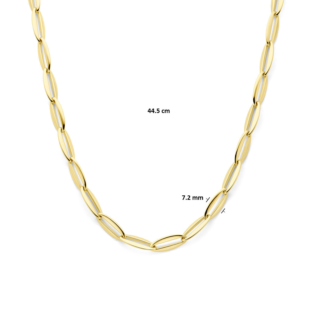 collier ancre 7,2 mm 44,5 cm or jaune 14K