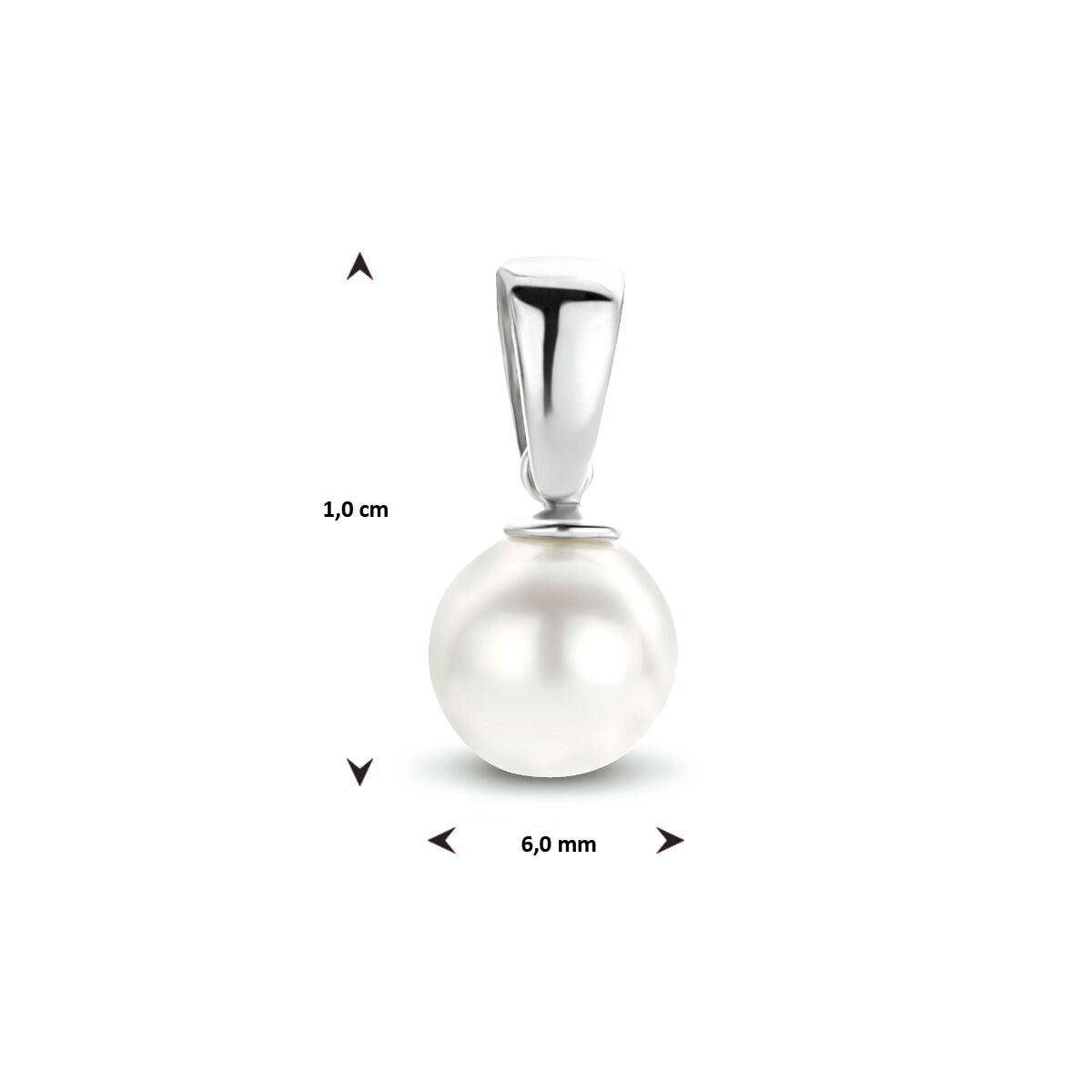 pendentif perle or blanc 14K