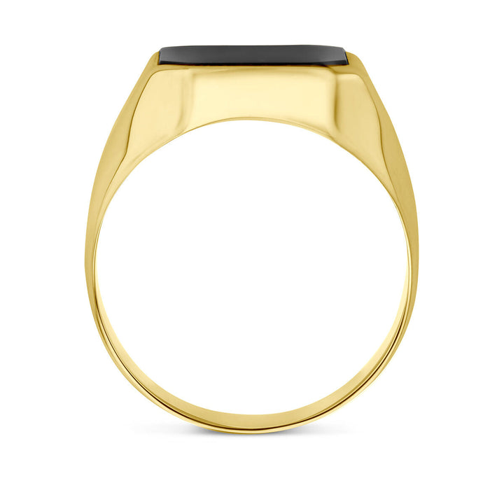 zegelring onyx 14K geelgoud