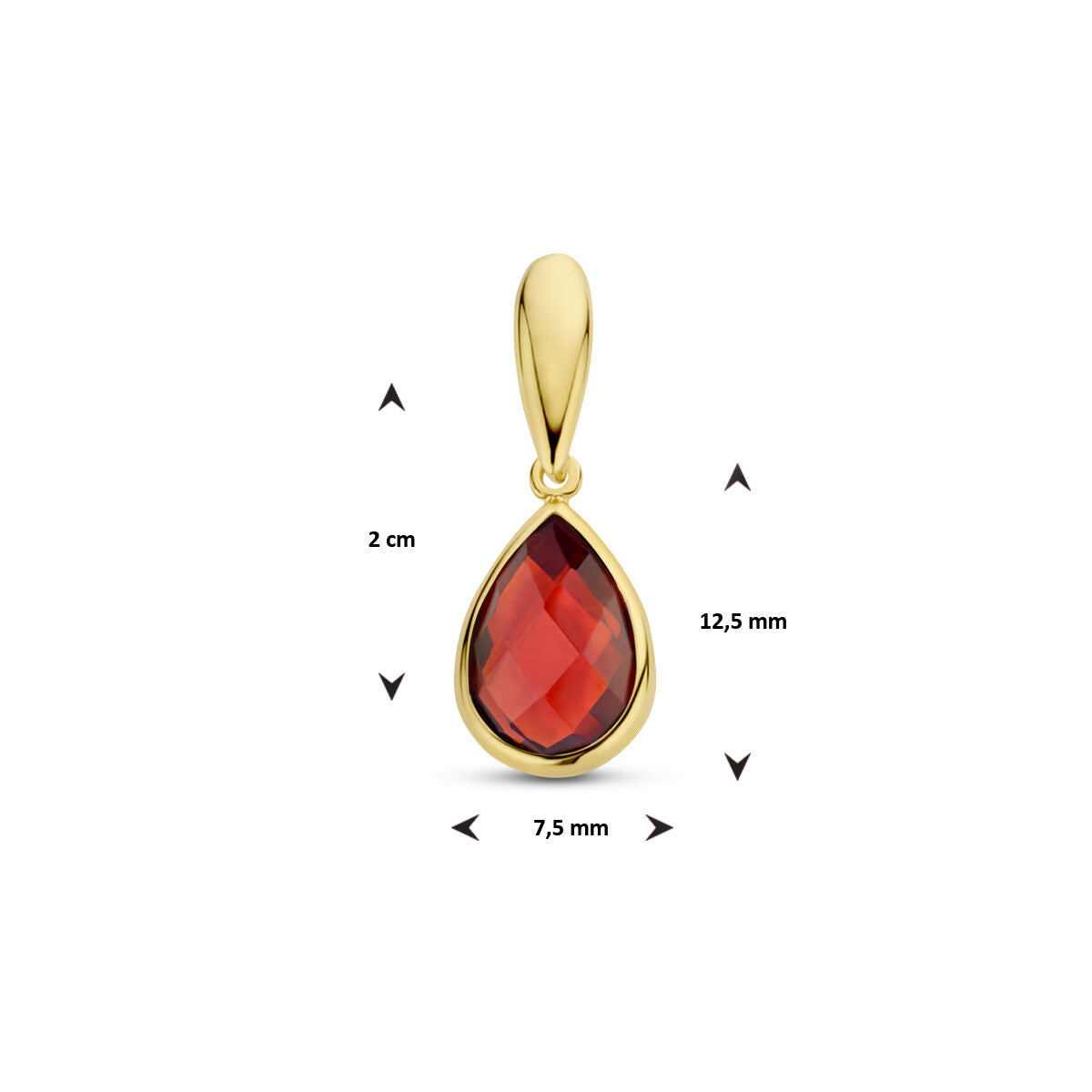 pendentif grenat or jaune 14K