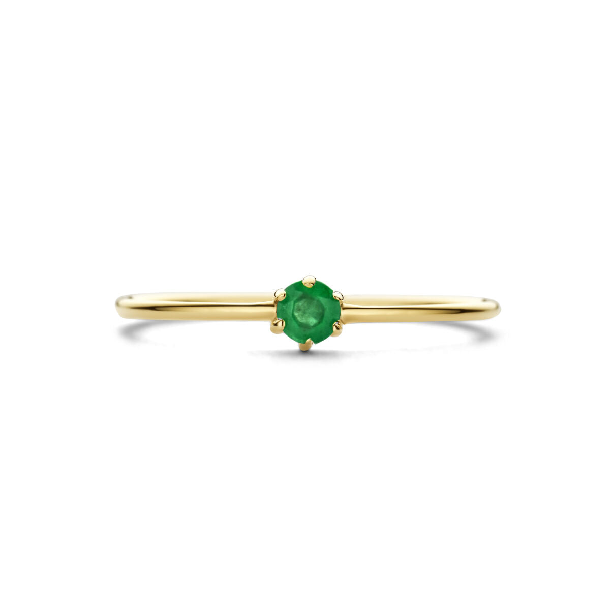 bague avec pierre de naissance émeraude mai 14K or jaune