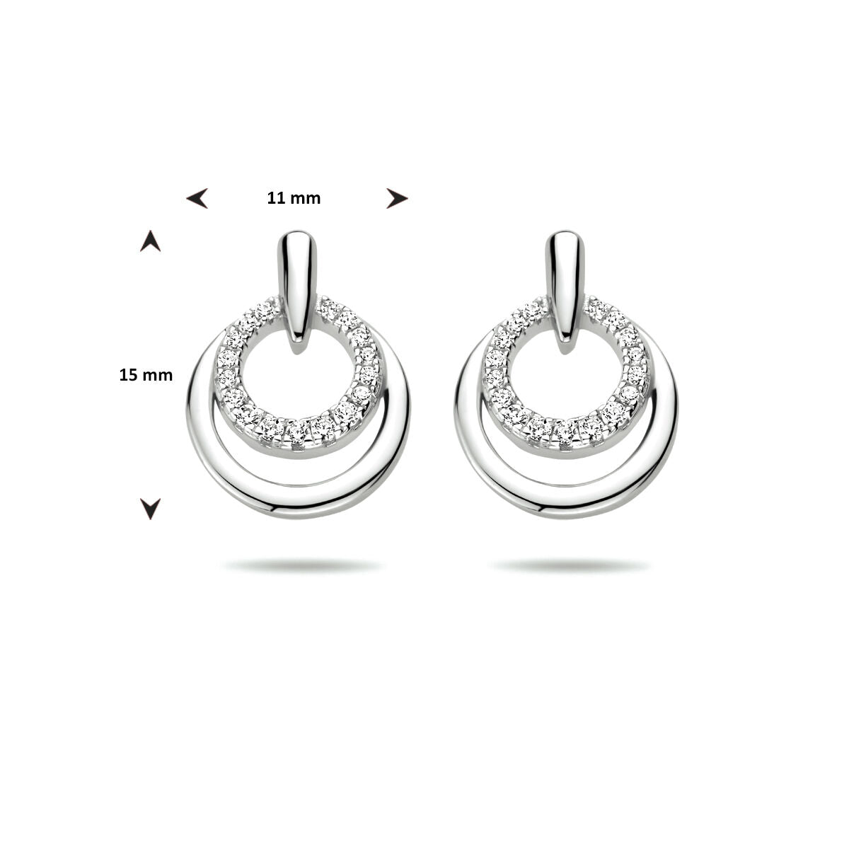 puces d'oreilles zircone argent rhodié