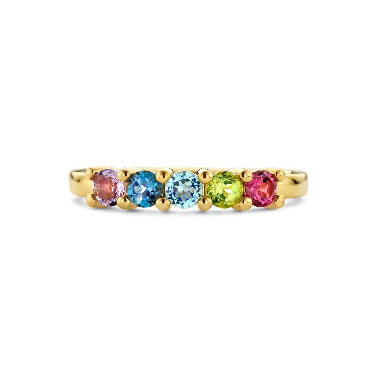 bague pierres naturelles en or jaune 14K