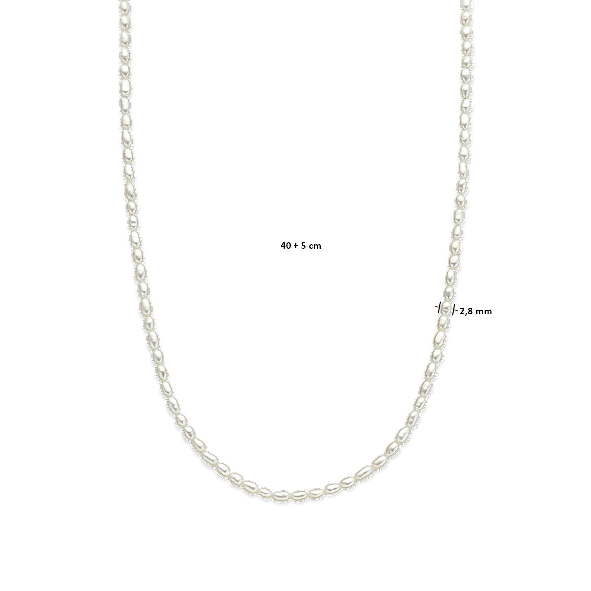 Collier argent pour femme perles rhodié