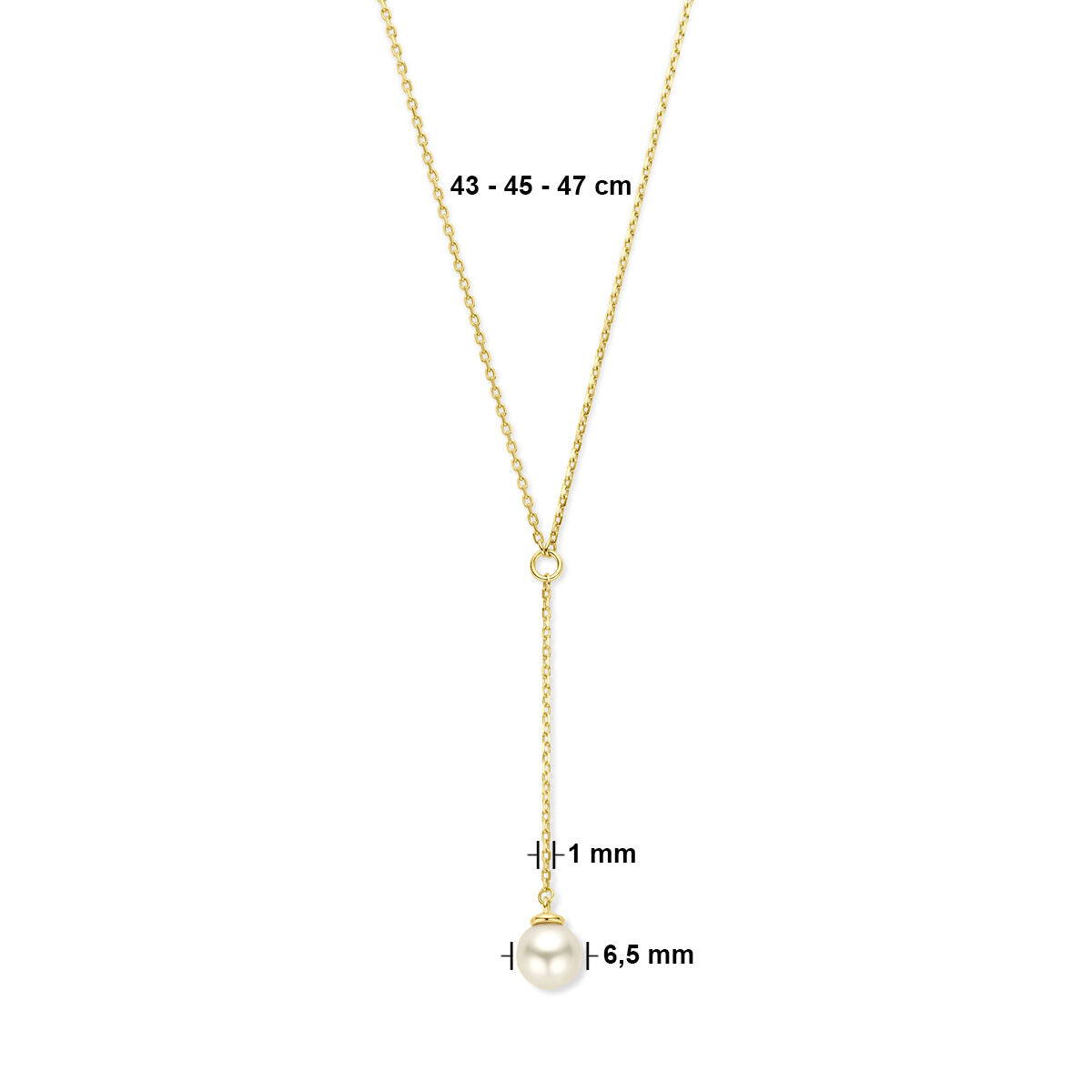 Y-collier perle 14K or jaune