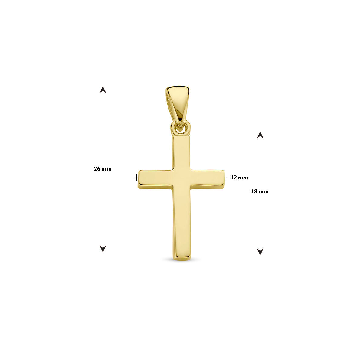 pendentif croix 14K or jaune