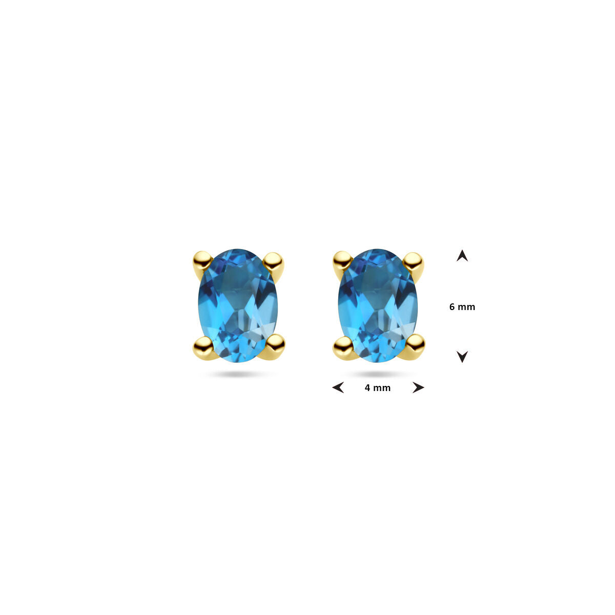 puces d'oreilles topaze london bleu 14K or jaune