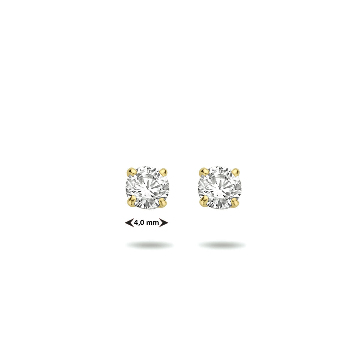 puces d'oreilles zircone 14K or jaune