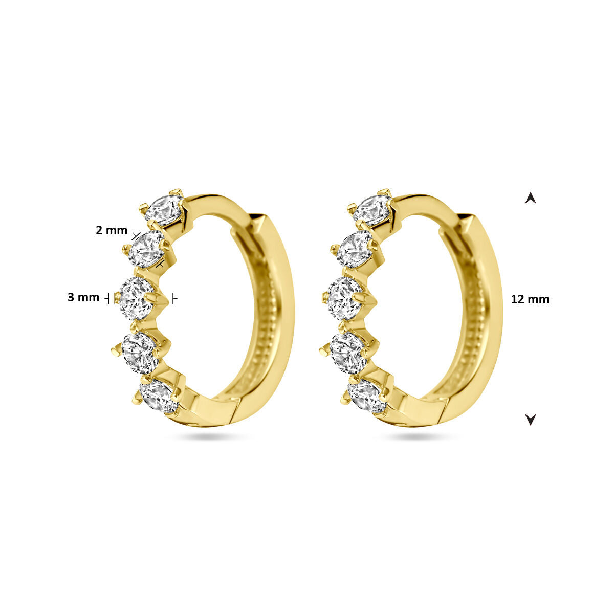 créoles zircone 14K or jaune