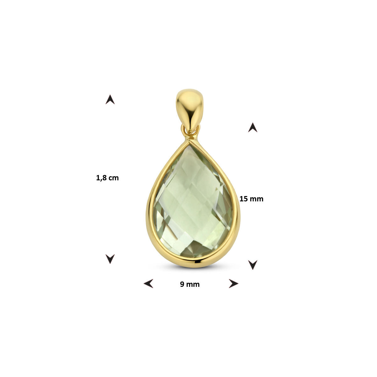 pendentif améthyste verte 14K or jaune